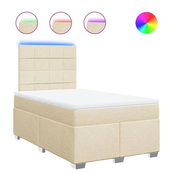 vidaXL Cama box spring con colch&oacute;n tela color crema 120x190 cm