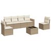 vidaXL Set sof&aacute;s de jard&iacute;n 7 piezas y cojines rat&aacute;n sint&eacute;tico beige