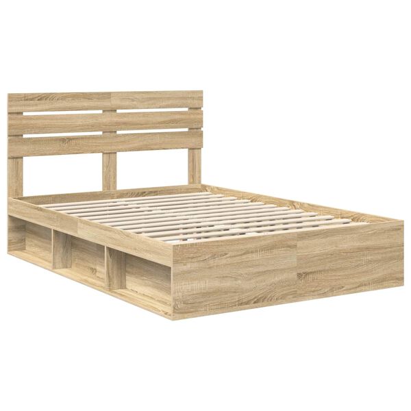 vidaXL Estructura de cama Sonoma 140 x 200 cm Madera de pino macizo