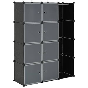 vidaXl Armario modular 9 compartimentos negro y blanco 109x36,5x143 cm