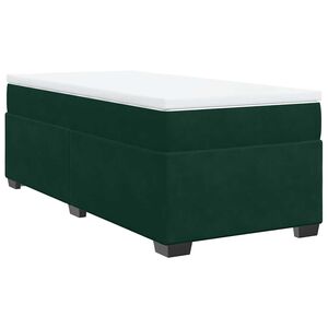 vidaXL Cama box spring con colch&oacute;n terciopelo verde oscuro 80x200 cm