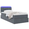 vidaXL Cama con almacenamiento y LED con LED Gris oscuro 90 x 200 cm