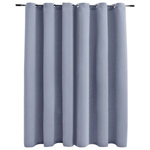 vidaXL Cortina opaca con anillas de metal gris 290x245 cm