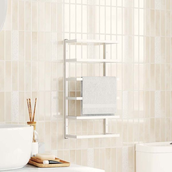 vidaXL Toallero de acero blanco 24x12x48 cm