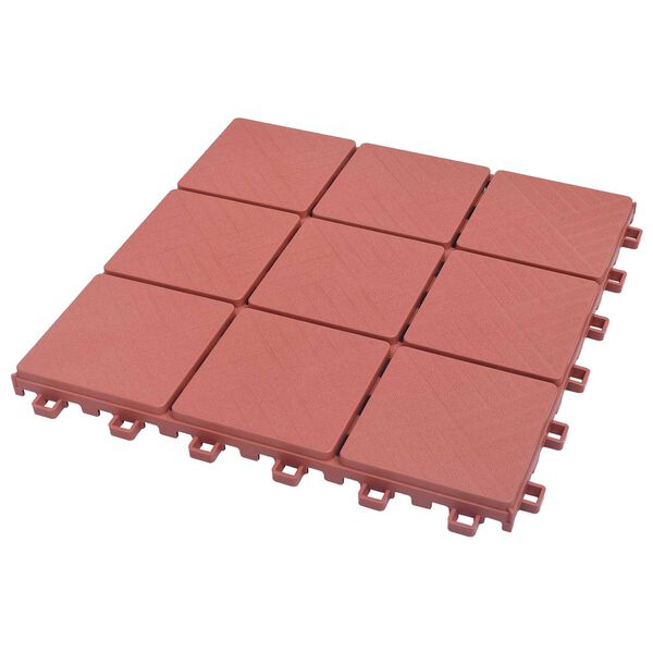 vidaXL Tile de Decking 10 pcs Rojo 30,5 x 30,5 x 2,2 cm Polipropileno