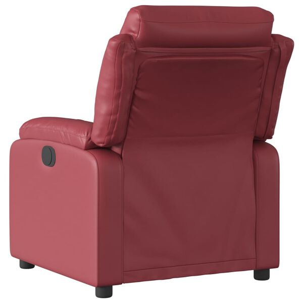 vidaXL Sill&oacute;n reclinable de cuero sint&eacute;tico rojo tinto