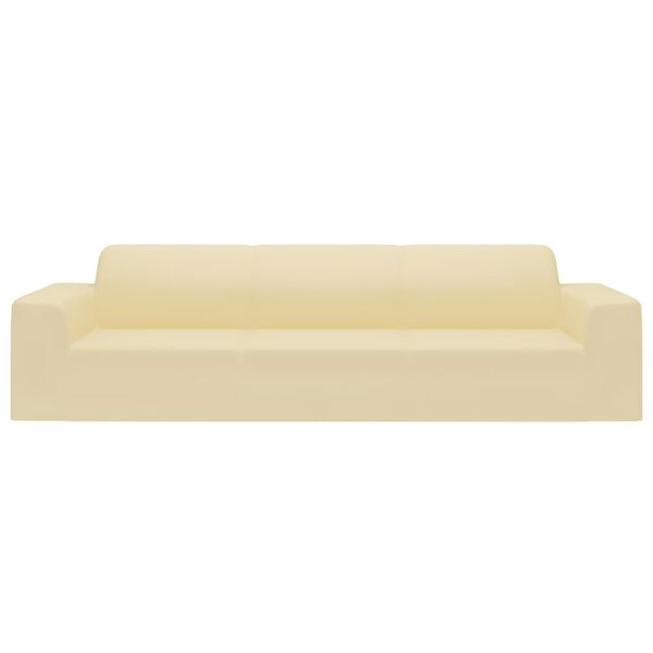 vidaXL Funda elástica para sofá de 4 plazas poliéster jersey crema