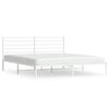vidaXL Estructura cama sin colch&oacute;n con cabecero metal blanco 180x200cm