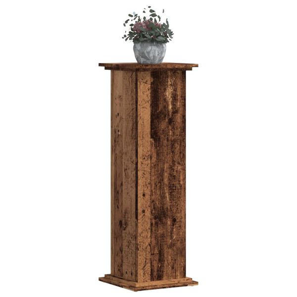 vidaXL Soportes de plantas madera ingenier&iacute;a envejecida 33x33x100 cm