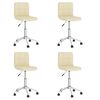 vidaXL Sillas de comedor giratorias 4 unidades tela crema
