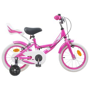vidaXL Bicicleta Infantil 12 Pulgadas para 2-4 a&ntilde;os Rosa