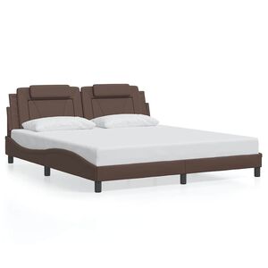 vidaXL Estructura de cama Viana sin colch&oacute;n cuero sint&eacute;tico marr&oacute;n 180x200cm