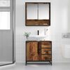 vidaXL Juego de muebles de ba&ntilde;o con caj&oacute;n 2 pcs Madera Vieja