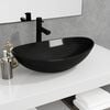 vidaXL Lavabo de vidrio templado negro 54,5x35x15,5 cm