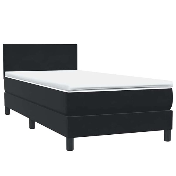 vidaXL Cama box spring con colch&oacute;n cuero sint&eacute;tico negro 80x210 cm