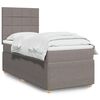 vidaXL Cama box spring con colch&oacute;n tela gris taupe 80x200 cm