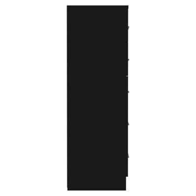 vidaXL Sinfonier de madera contrachapada negro 41x35x106 cm