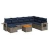 vidaXL Set de sof&aacute;s de jard&iacute;n con cojines 9 pzas rat&aacute;n sint&eacute;tico gris