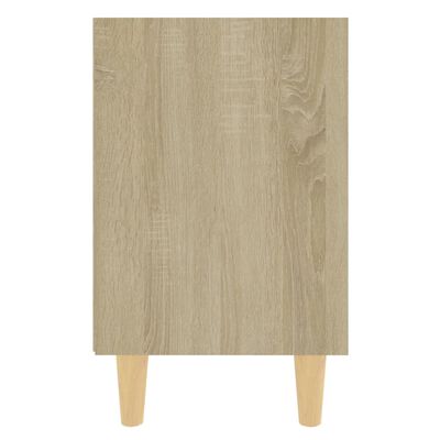 vidaXL Mesita de noche con patas madera maciza roble Sonoma 40x30x50cm
