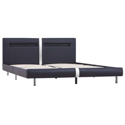 vidaXL Estructura de cama con LED cuero sintético negro 160x200 cm