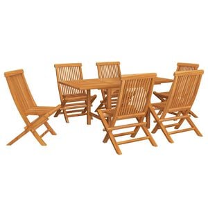 vidaXL Conjunto de comedor de jard&iacute;n 7 piezas madera maciza de teca