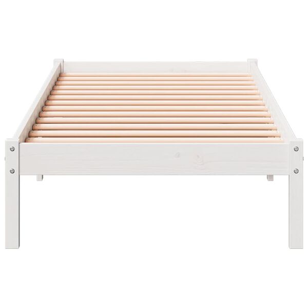 vidaXL Cama extralarga sin colch&oacute;n madera maciza pino blanca 100x210cm