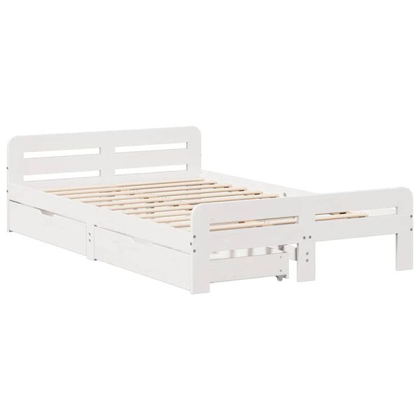 vidaXL Estructura de cama sin colchón madera maciza blanca 120x190 cm