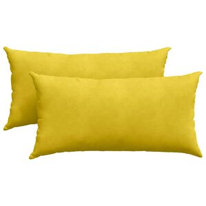 vidaXL Cojines de sof&aacute; 2 pcs Amarillo 80 x 40 cm Tela de pana