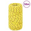 vidaXL Cuerda de barco polipropileno amarillo 2 mm 50 m