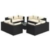 vidaXL Set de muebles de jard&iacute;n 9 pzas y cojines rat&aacute;n sint&eacute;tico negro