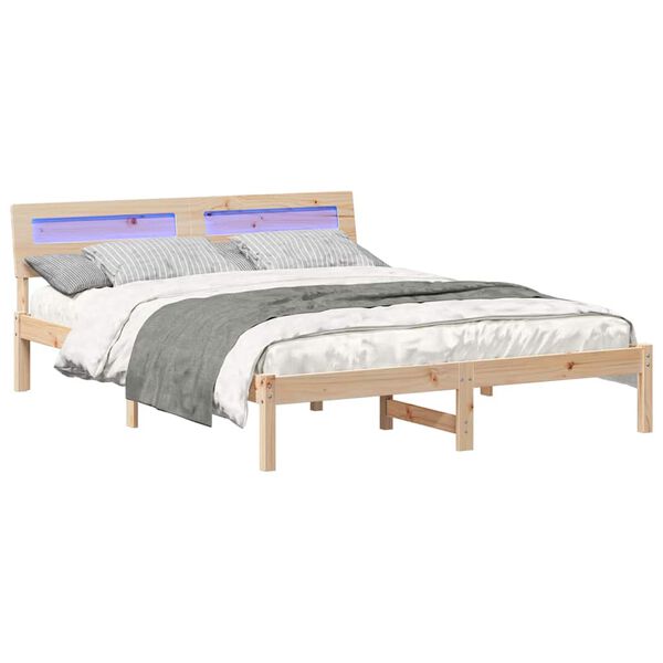 vidaXL Estructura de cama Marr&oacute;n 160 x 200 cm Madera de pino macizo