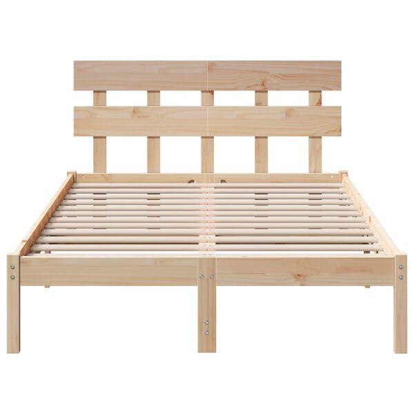 vidaXL Estructura de cama Marr&oacute;n 120 x 200 cm Madera maciza de Pino