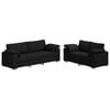 vidaXL Sof&aacute; 2 pcs Negro 219 x 80 x 82 cm tela