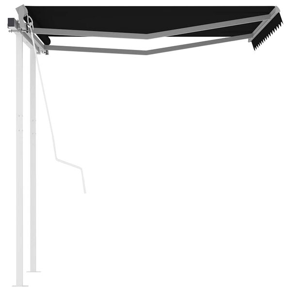 vidaXL Toldo retr&aacute;ctil autom&aacute;tico con postes gris antracita 3,5x2,5 m