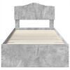 vidaXL Estructura de cama con cabecera Gris Concreto 100 x 200 cm
