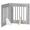 vidaXL Puerta para perros plegable con soportes 2 uds. Gris Sonoma