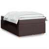 vidaXL Cama box spring con colch&oacute;n tela marr&oacute;n oscuro 120x200 cm
