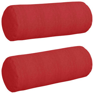 vidaXL Cojines Bolster 2 pcs Rojo &Oslash; 25 x 70 cm tela
