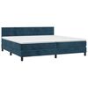 vidaXL Cama box spring con colch&oacute;n terciopelo azul oscuro 200x200 cm