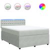 vidaXL Cama box spring con colch&oacute;n terciopelo gris claro 160x200 cm