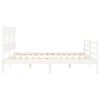 vidaXL Estructura cama de matrimonio con cabecero madera maciza blanco