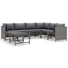 vidaXL Set de muebles de jard&iacute;n 8 pzas y cojines rat&aacute;n sint&eacute;tico gris