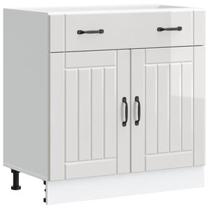 vidaXL Mueble bajo de cocina Lucca blanca de alto brillo