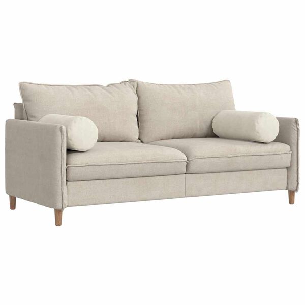 vidaXL Cojines Bolster 2 pcs Crema Ø 25 x 70 cm Tela de pana