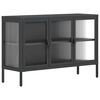 vidaXL Aparador de vidrio y acero negro 105x35x70 cm