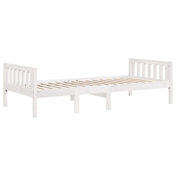 vidaXL Cama para niños sin colchón madera maciza pino blanca 90x190 cm