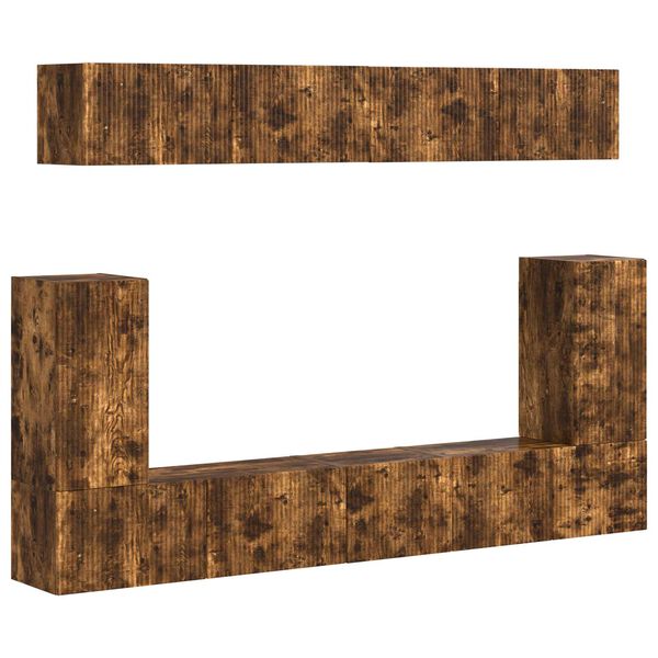 vidaXL Conjunto de mueble de TV 5 pcs Roble ahumado