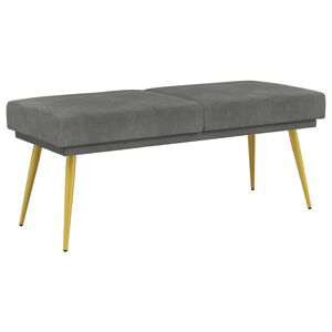 vidaXL Banco de Doble Capa Gris oscuro 120 x 45 x 46 cm Terciopelo