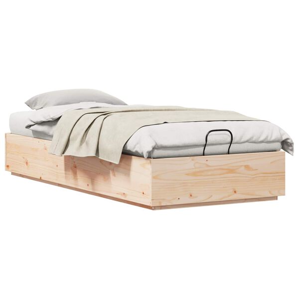 vidaXL Estructura de Cama Ottoman Natural 80 x 200 cm Pino macizo