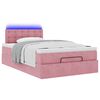 vidaXL Cama otomana con colch&oacute;n y LED terciopelo rosa 120x190cm